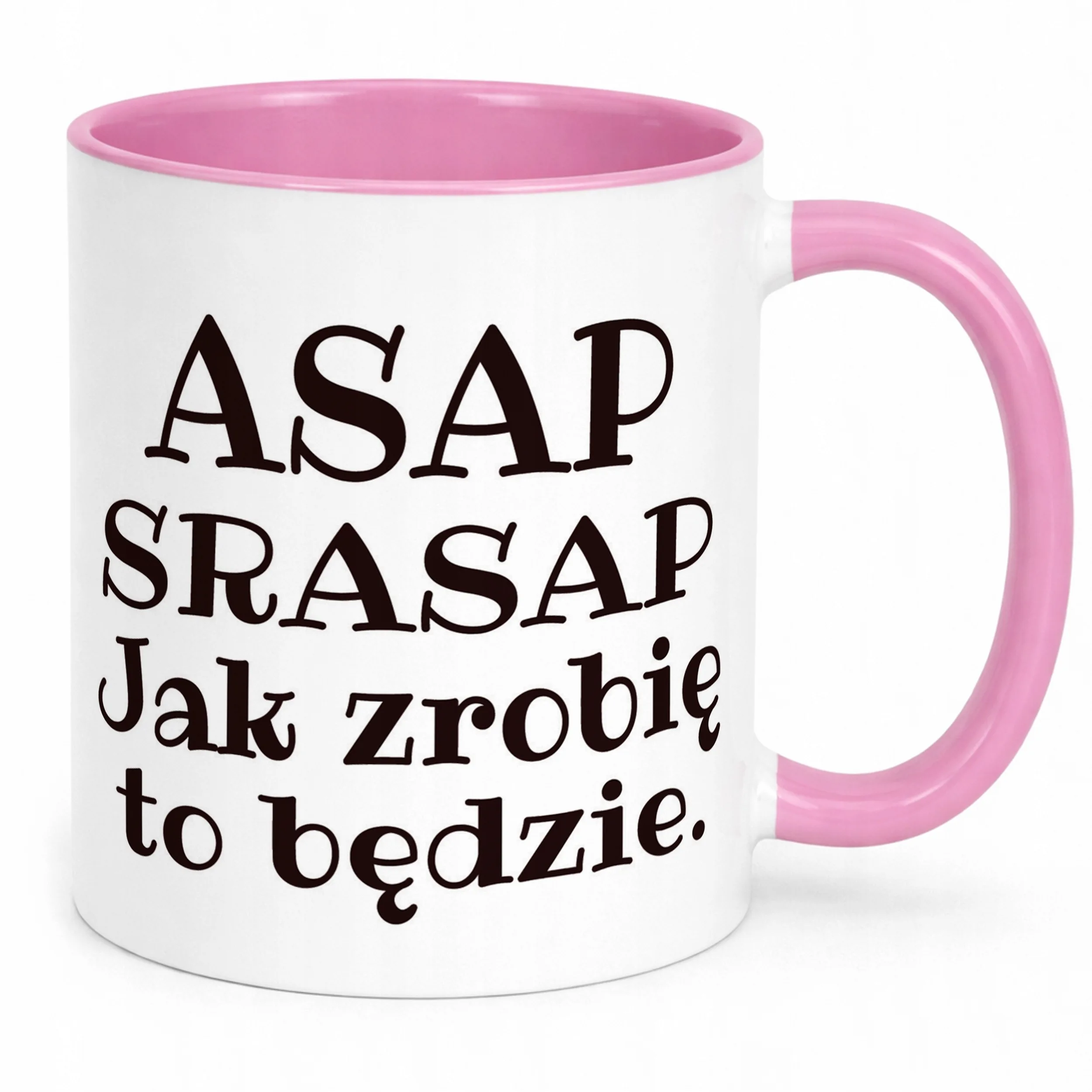 Kubek Różowy ASAP SRASAP Śmieszny Zabawny Prezent