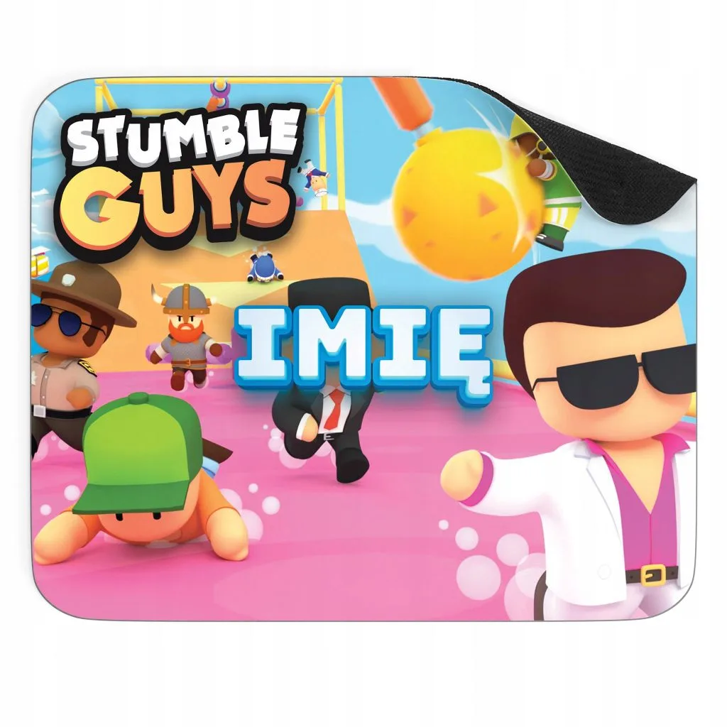 Podkładka pod mysz 22×18 cm personalizowana Stumble Guys z twoim imieniem