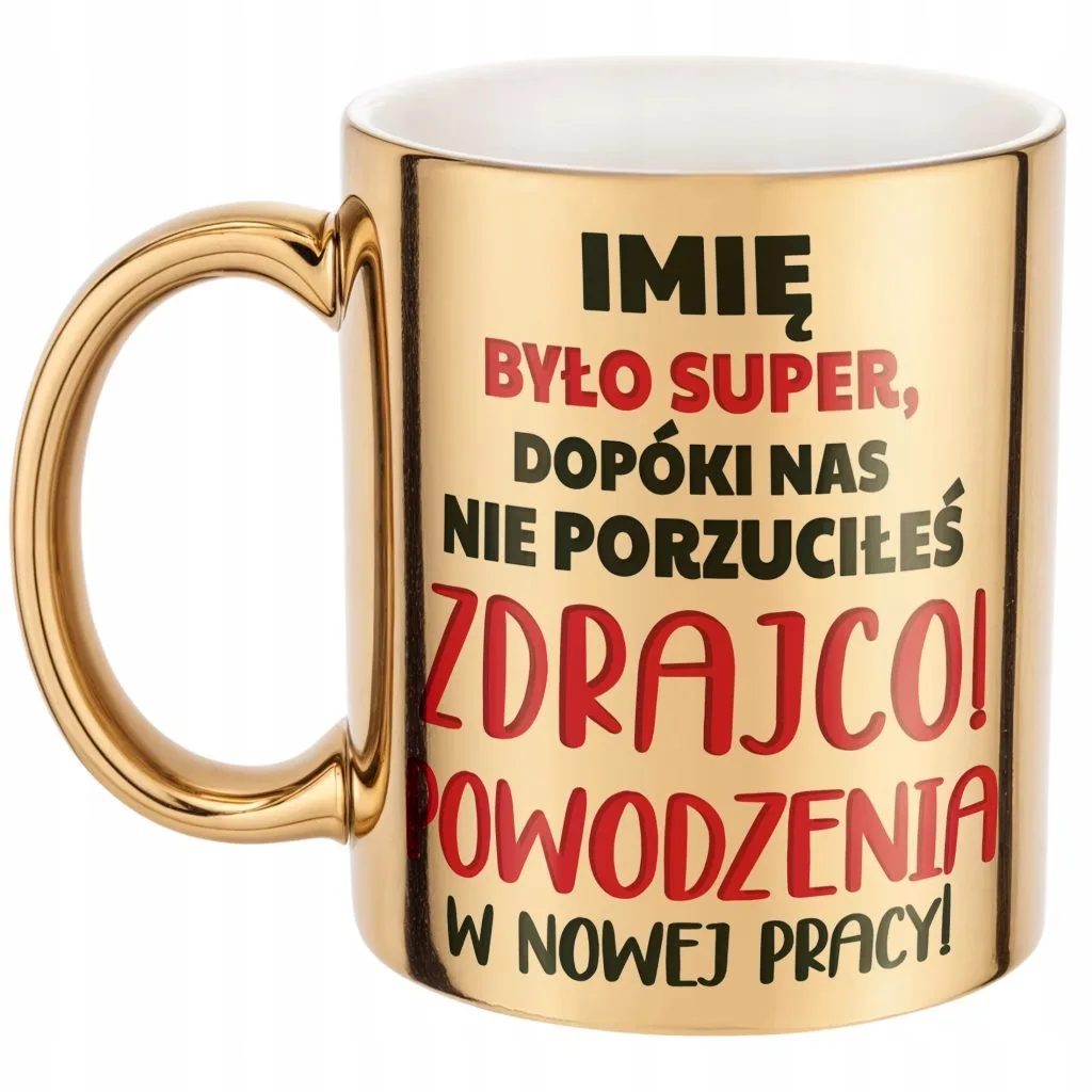 Złoty Kubek ceramiczny Personalizowany Odejście z Pracy Dla Kolegi