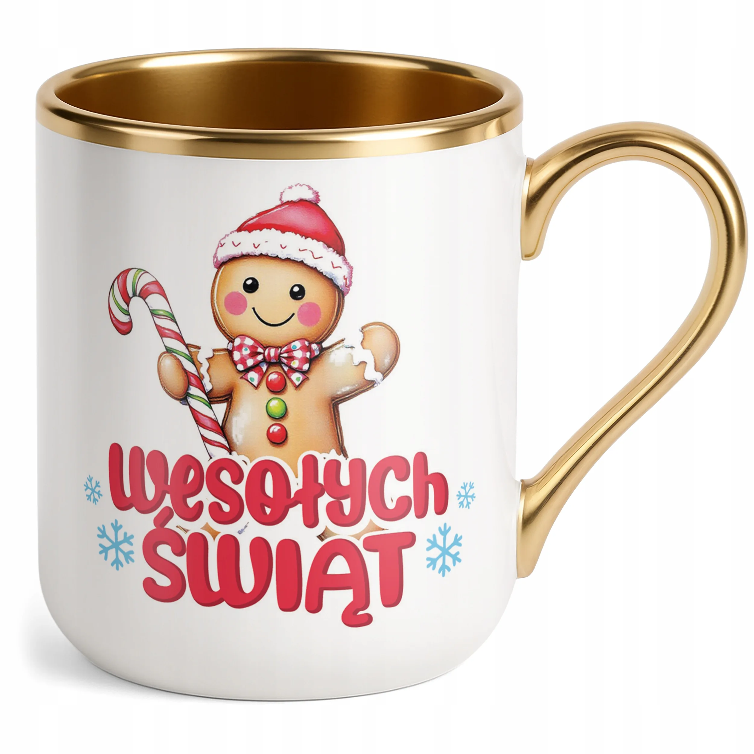 Kubek Premium Złoty Świąteczny Wesołych Świąt Boże Narodzenie