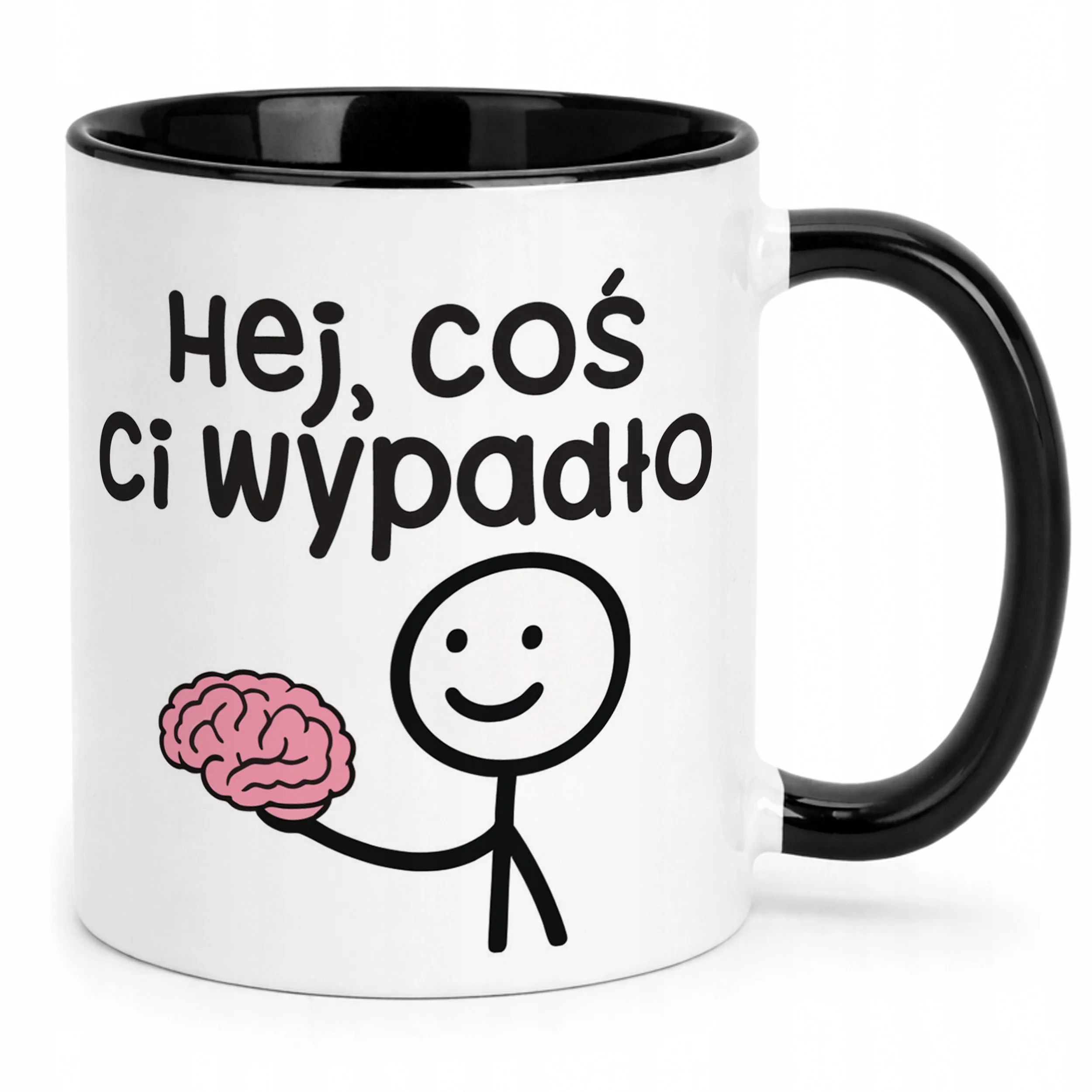 Kubek Czarny Hej Coś Ci Wypadło Śmieszny Zabawny Prezent