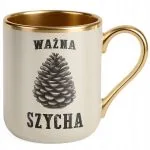 Kubek Premium Złoty Ecru Ważna Szycha Zabawny Prezent Upominek