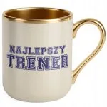 Kubek Premium Złoty Ecru Najlepszy Trener Sport Prezent Upominek
