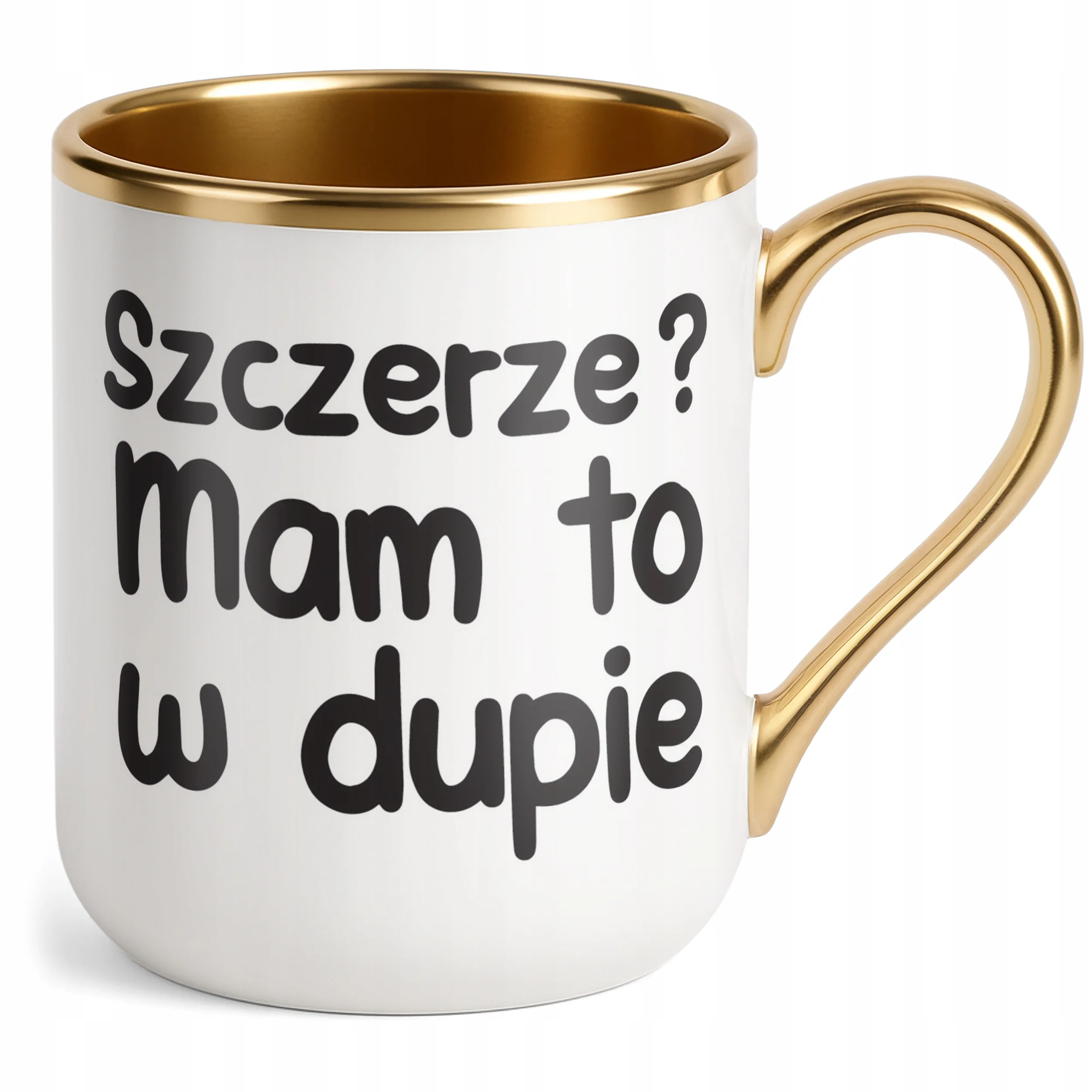 Kubek Premium Złoty Szczerze Mam To W D*pie Śmieszny Zabawny Prezent