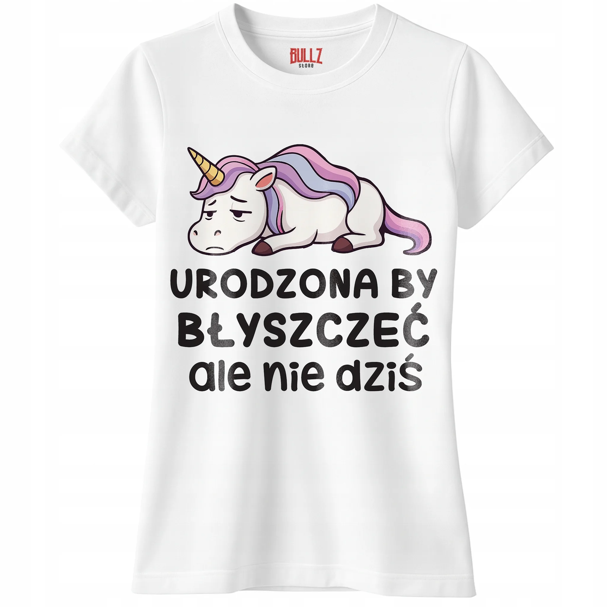 Koszulka biała damska Urodzona By Błyszczeć Zabawny Prezent