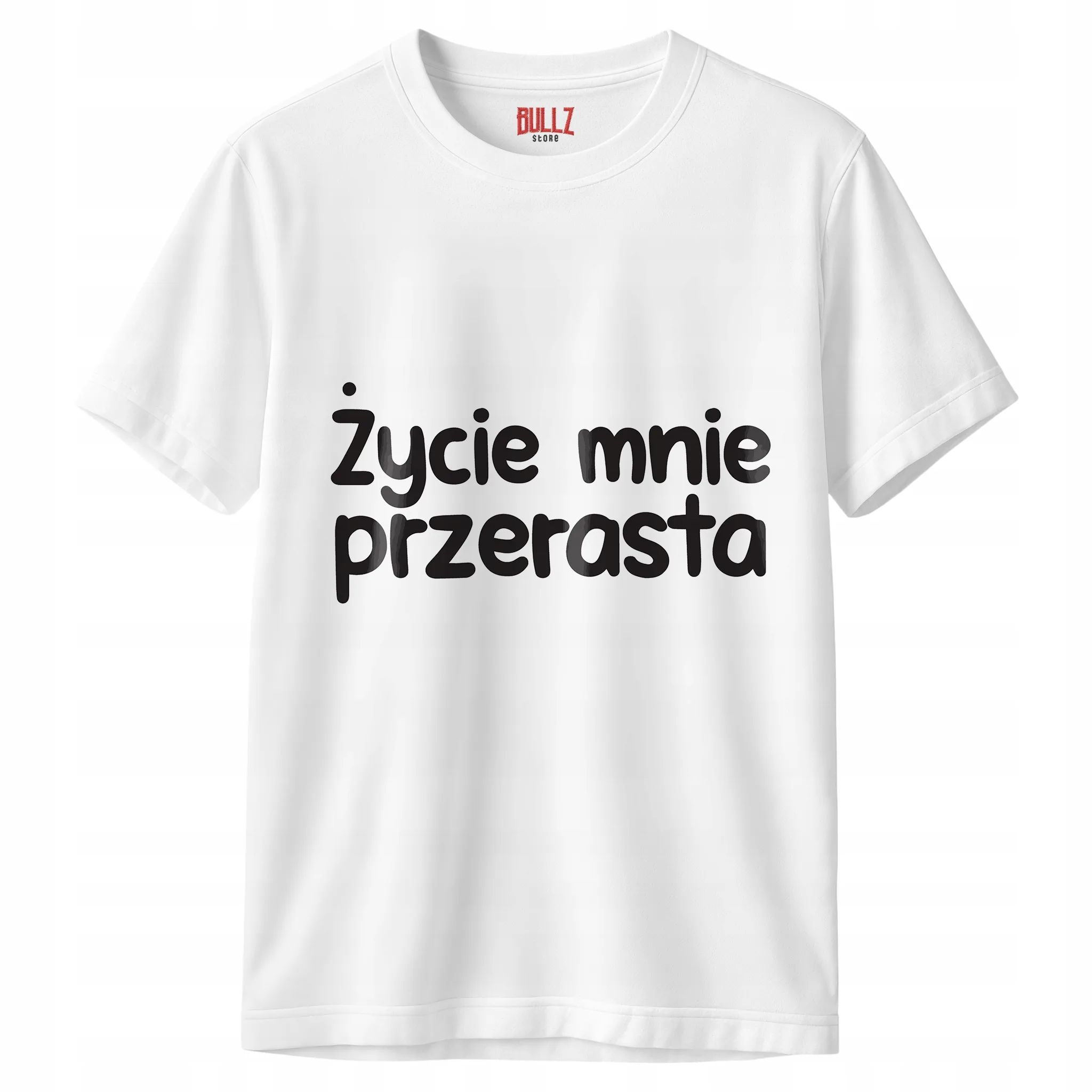 Koszulka biała męska Życie Mnie Przerasta Zabawny Prezent
