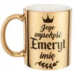 Złoty Kubek ceramiczny Personalizowany z okazji Emerytury Dla Emeryta