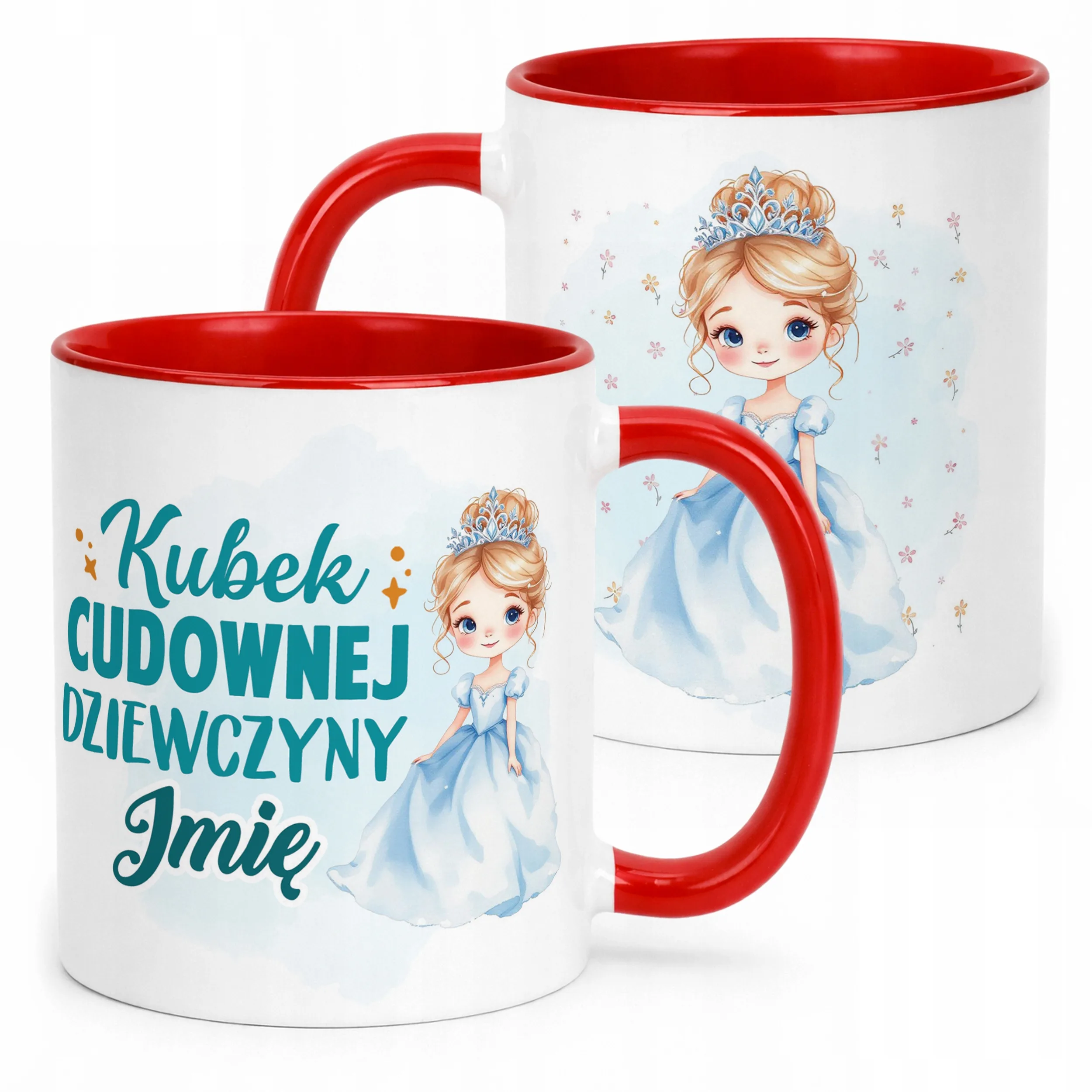 Kubek Czerwony Personalizowany Dzień Kobiet Dla Dziewczynki Prezent