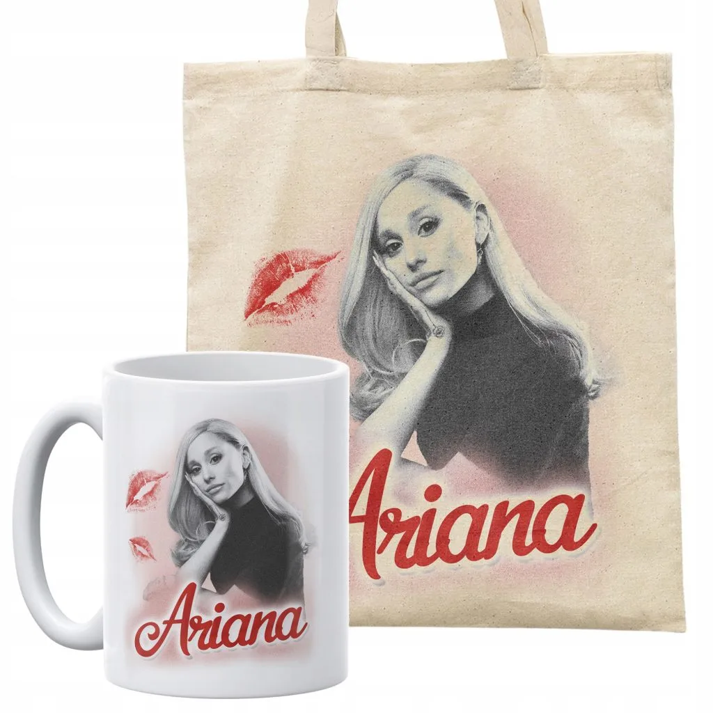 Zestaw torba bawełniana na zakupy + kubek Ariana Grande Dla Fanów