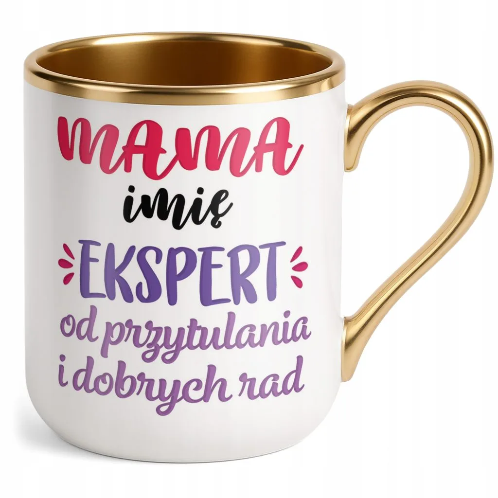 Kubek Premium Złoty Personalizowany Dzień Matki Dla Mamy Prezent Upominek