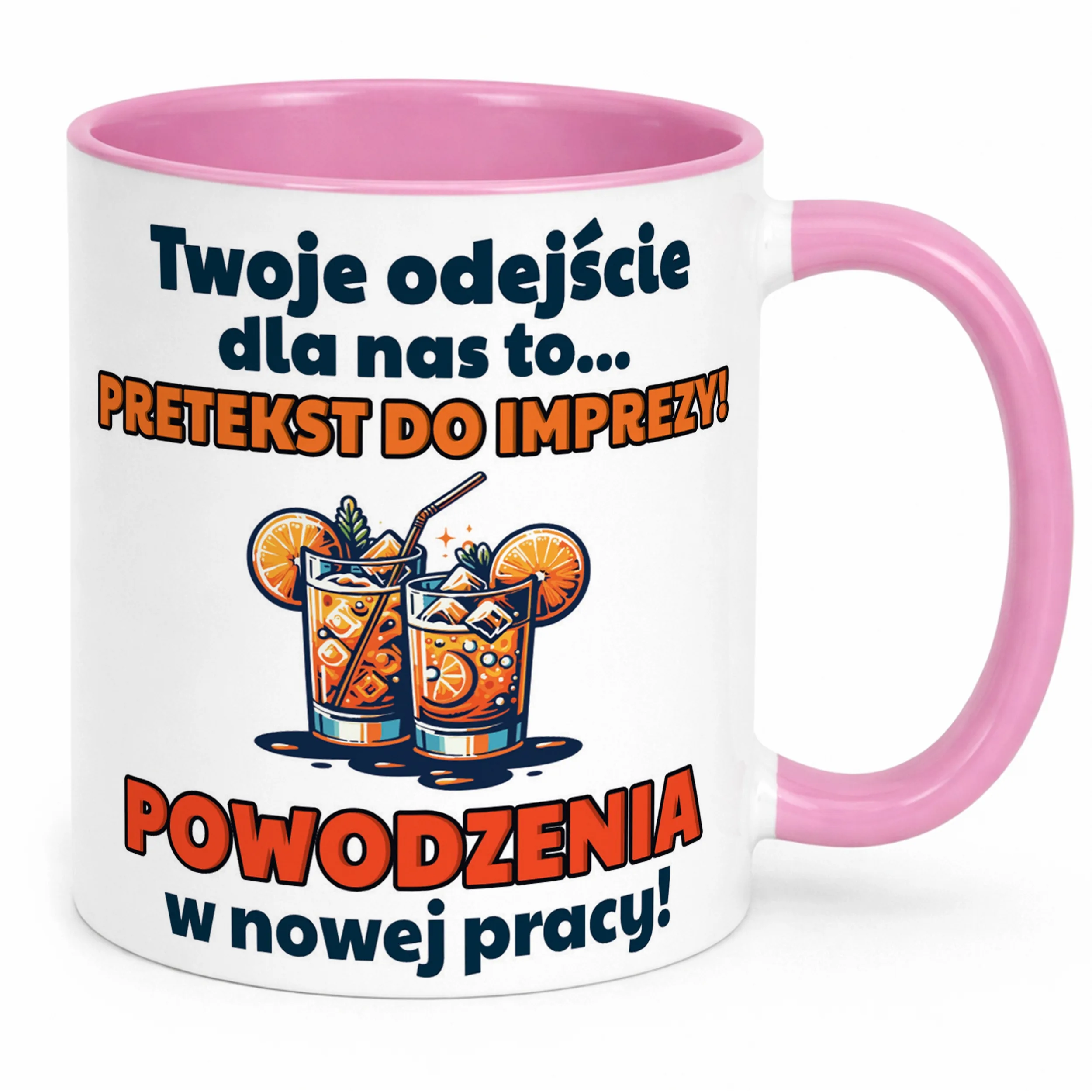 Kubek Różowy Pożeganie Odejście z Pracy Dla Kolegi Koleżanki Prezent