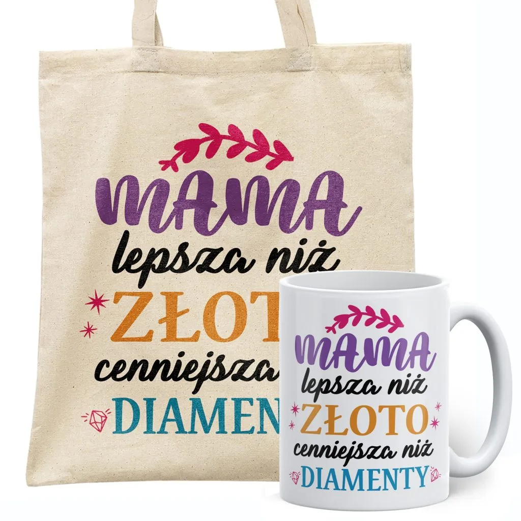 Zestaw Kubek + Torba Dzień Matki Dla Mamy Prezent Upominek