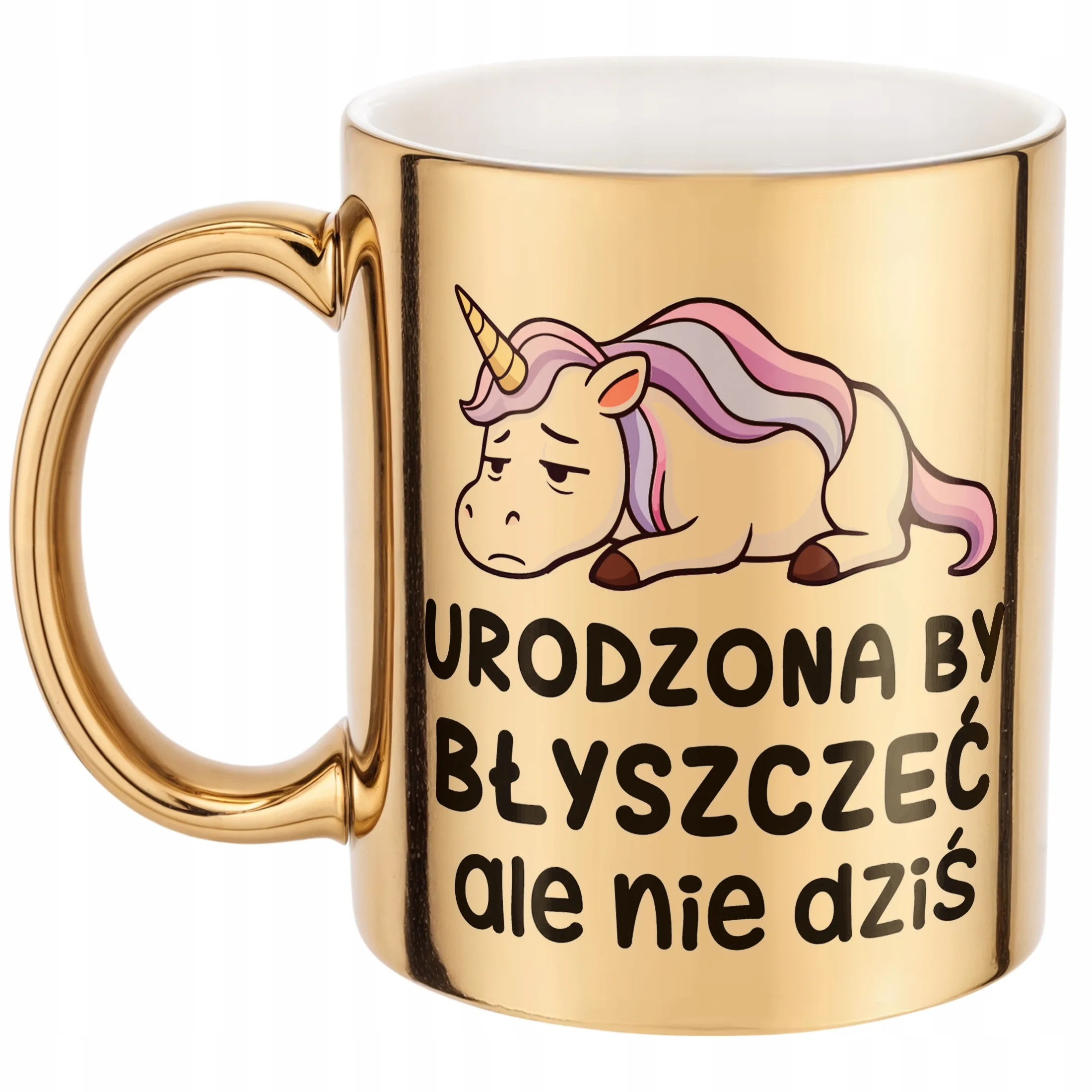 Złoty Kubek Urodzona By Byszczeć Śmieszny Zabawny Prezent