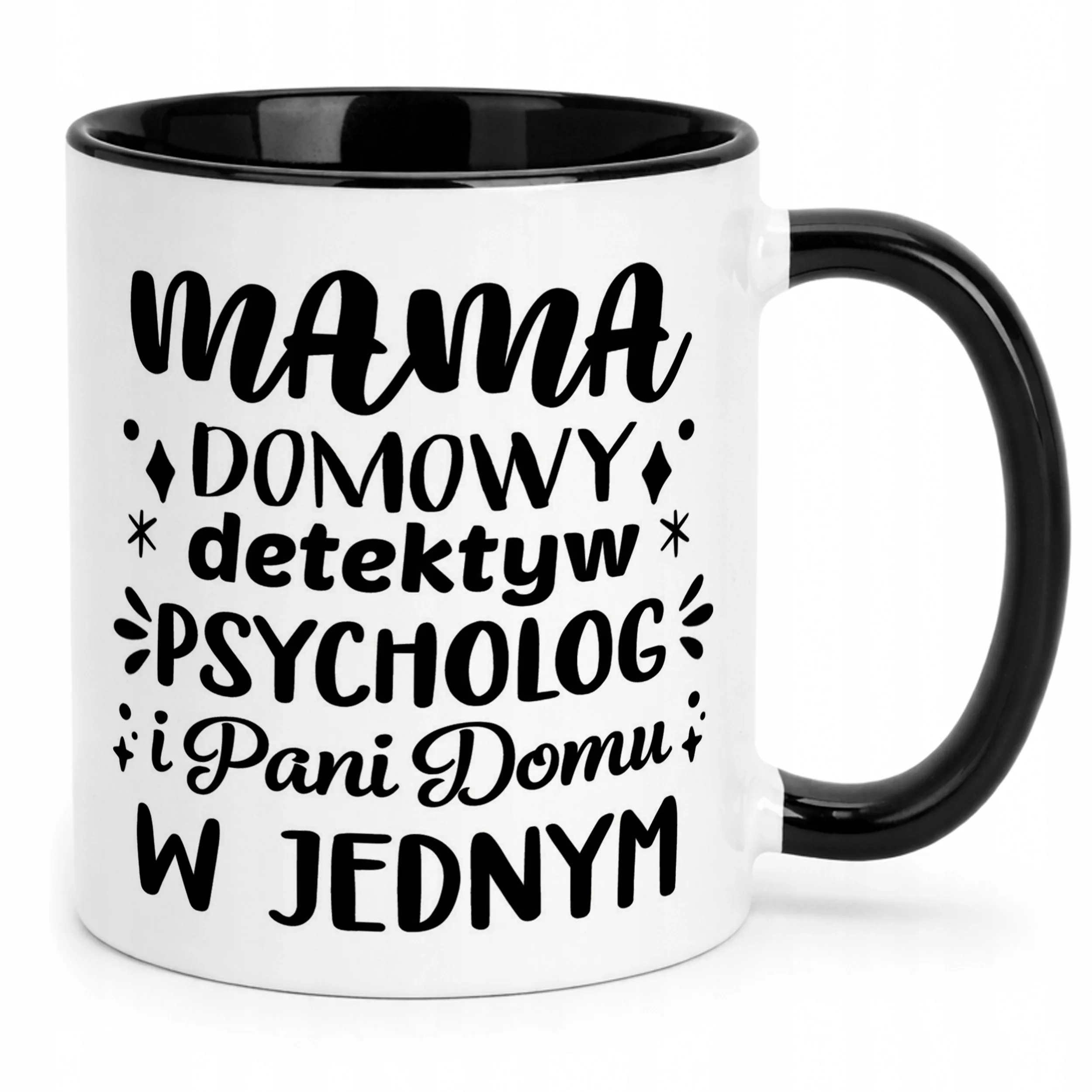 Kubek Czarny Dzień Matki Dla Mamy Prezent Domowy Detektyw Psycholog