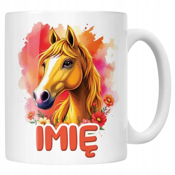 Kubek ceramiczny personalizowany Z Koniem Koń Słodki Dla Dzieci