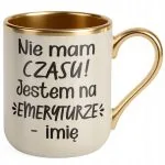Kubek Premium Złoty Ecru Personalizowany z okazji Emerytury