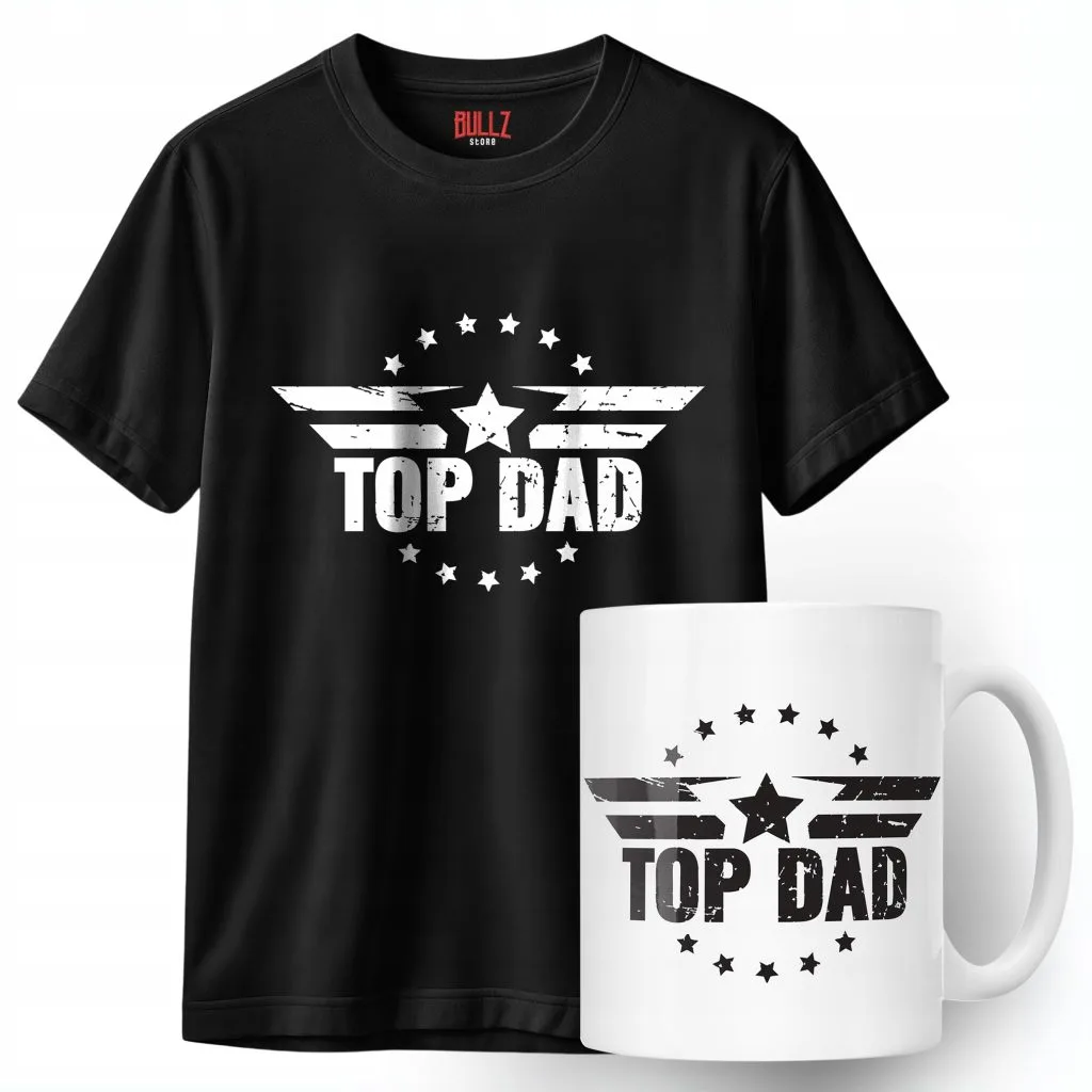 Zestaw Kubek + Koszulka Dzień Ojca Dla Taty Top Dad Prezent