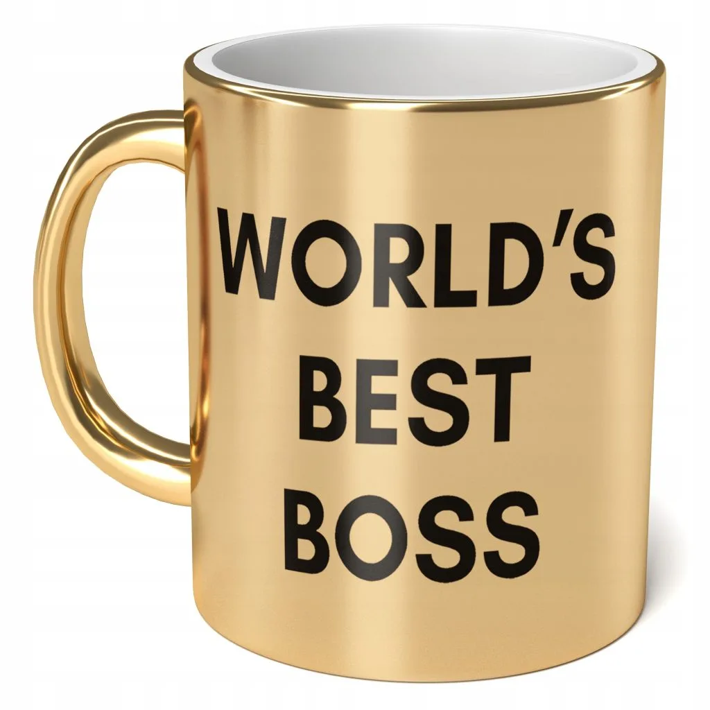 Kubek Złoty ceramiczny 330ml World’s Best Boss The Office Prezent Upominek