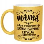 Złoty kubek brokatowy Dzień Matki Dla Mamy Mama Edycja Limitowana