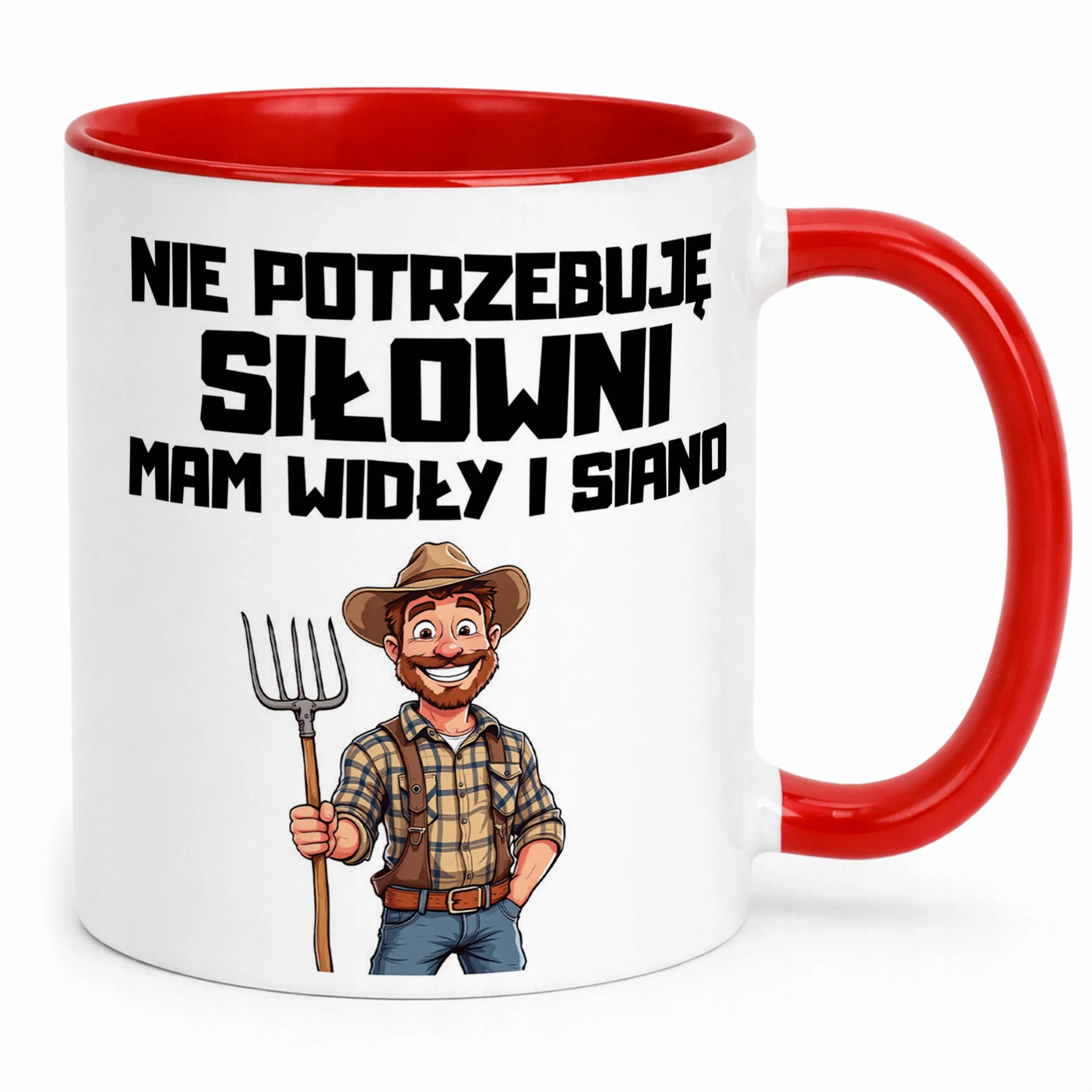 Kubek Czerwony Rolnik Dla Rolnika Traktor Zabawny Prezent Upominek