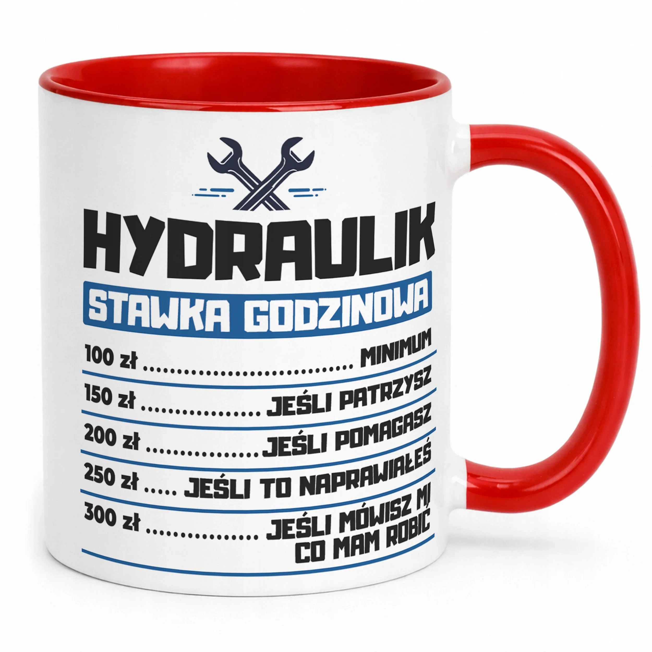 Kubek Czerwony Hydraulik Stawka Godzinowa Zabawny Prezent Upominek