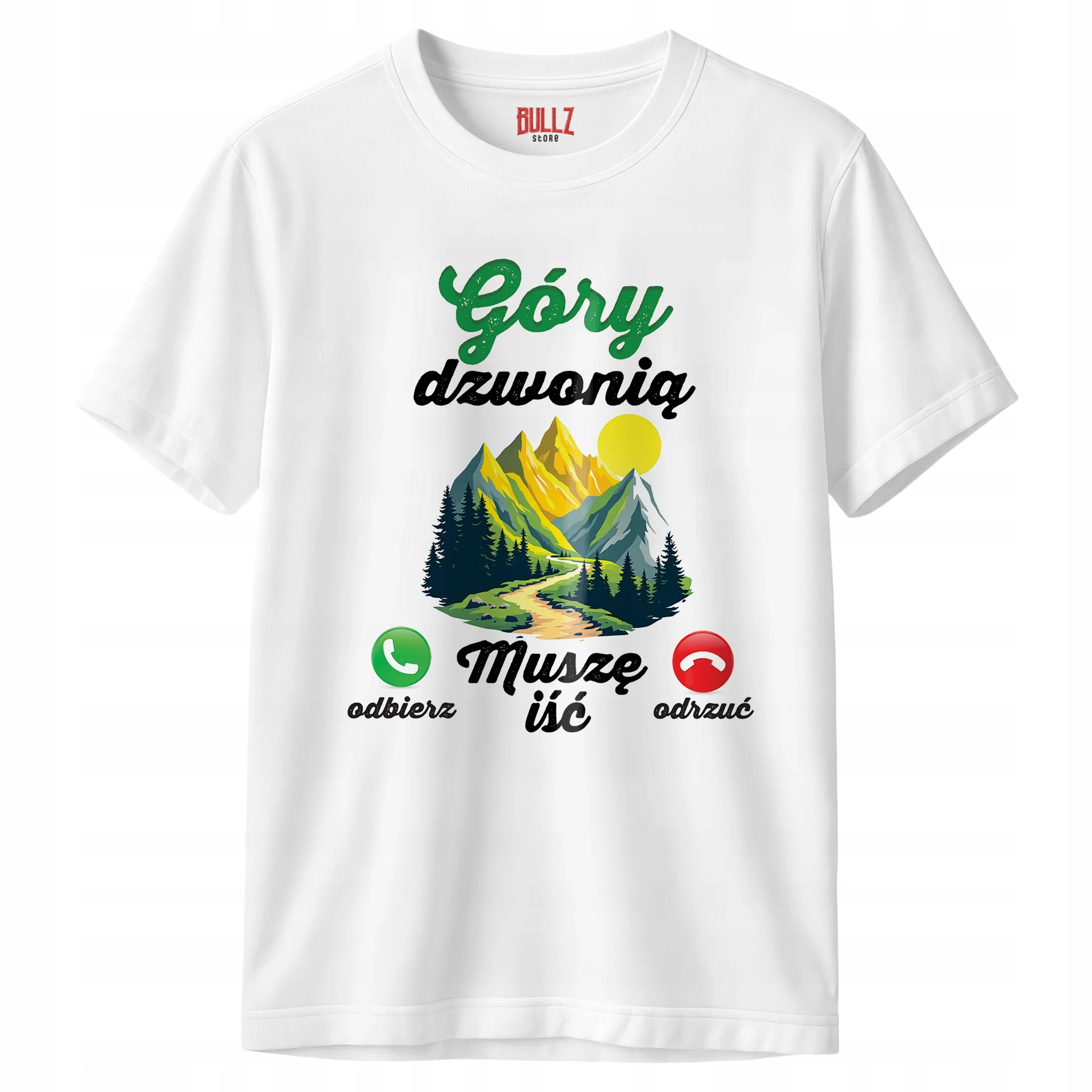 Koszulka biała męska Góry Dzwonią Zabawny Prezent