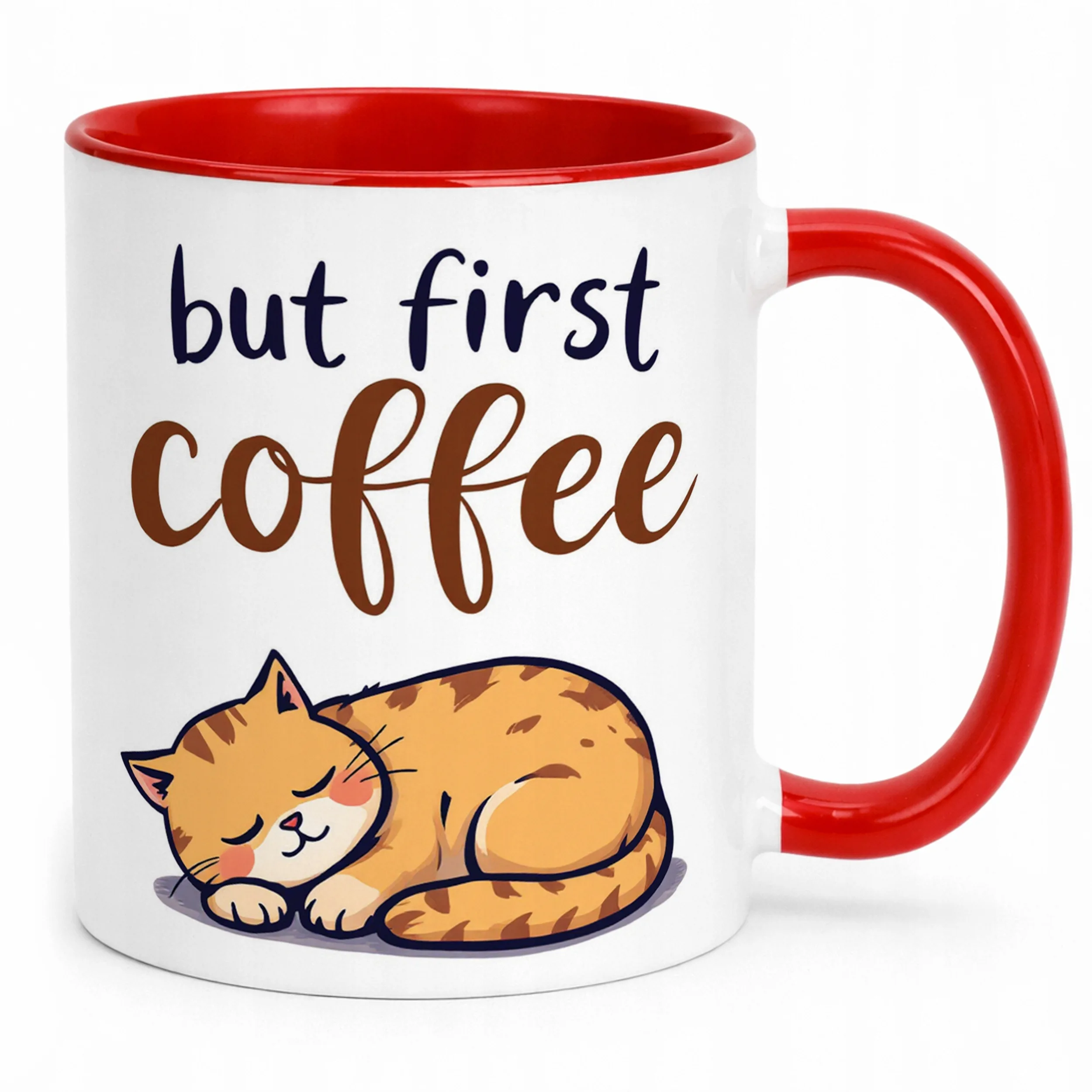 Kubek ceramiczny But First Coffee Kawa Kot Dla Kociary Prezent