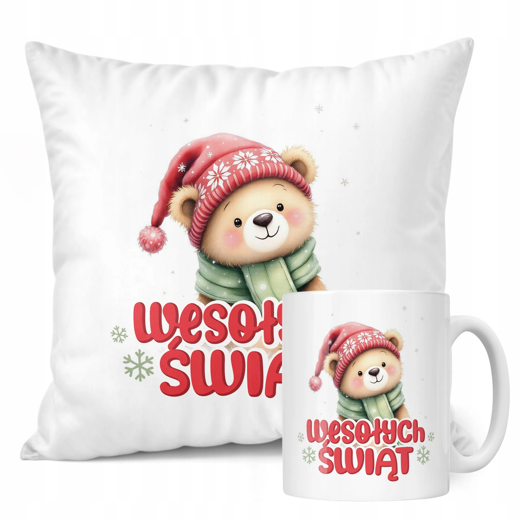 Zestaw Świąteczny Kubek + Poduszka Boże Narodzenie Mikołajki Prezent