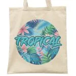 Torba bawełniana na zakupy TROPICAL Egzotyczny Motyw Monstera Palmy Kwiaty