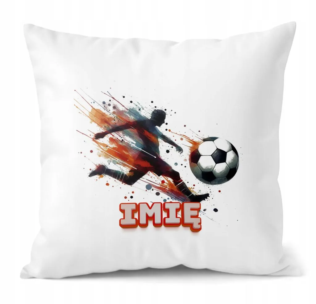 Poduszka 38×38 cm z Imieniem dla Piłkarza Piłka Nożna Football