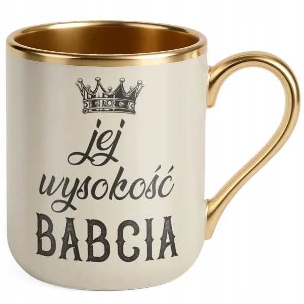 Kubek Premium Złoty Ecru Dzień Babci Dla Babci Prezent Upominek