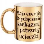 Złoty Kubek Moja Energia To Połączenie Śmieszny Zabawny Prezent