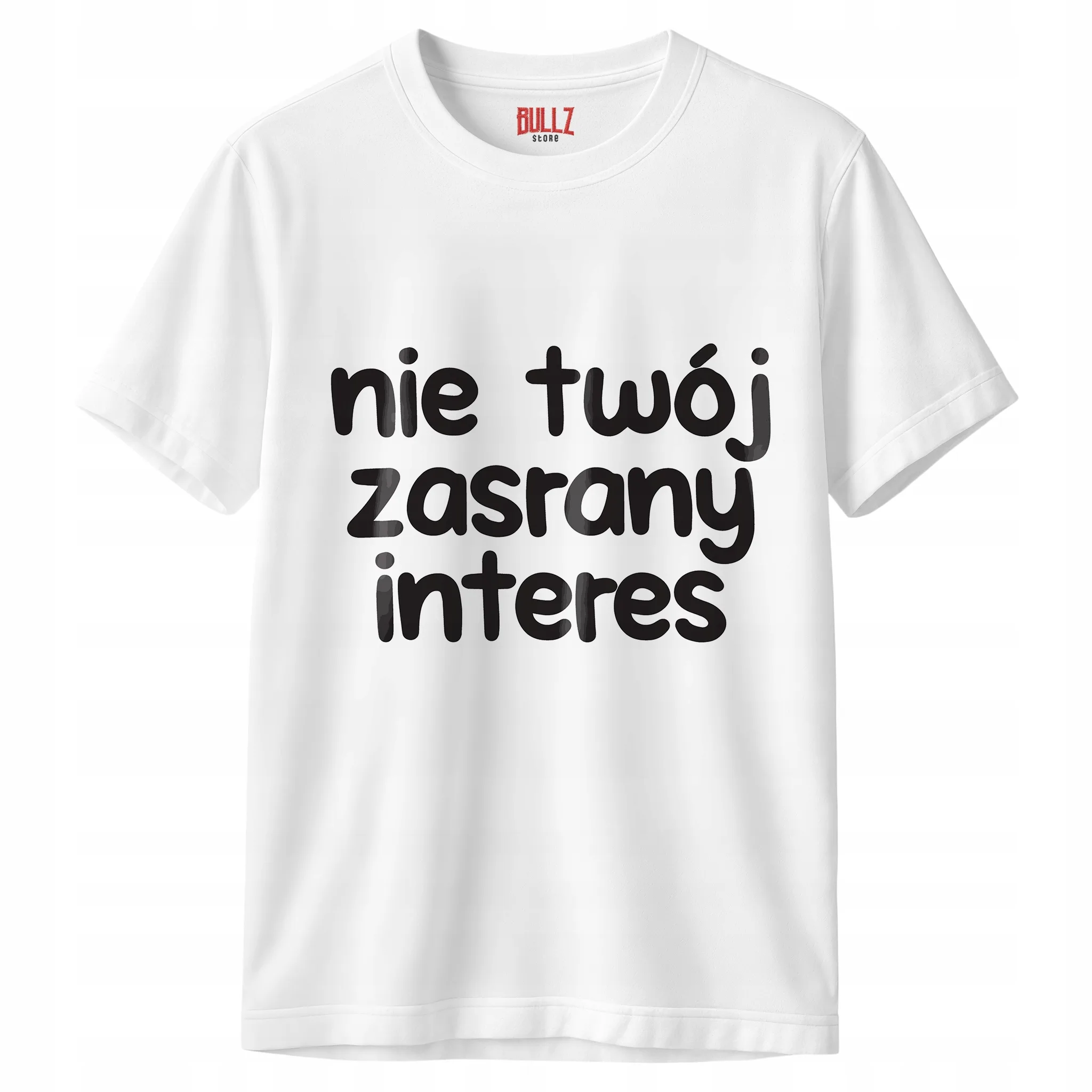 Koszulka biała męska Nie Twój Zas**ny Interes Zabawny Prezent r. 3XL