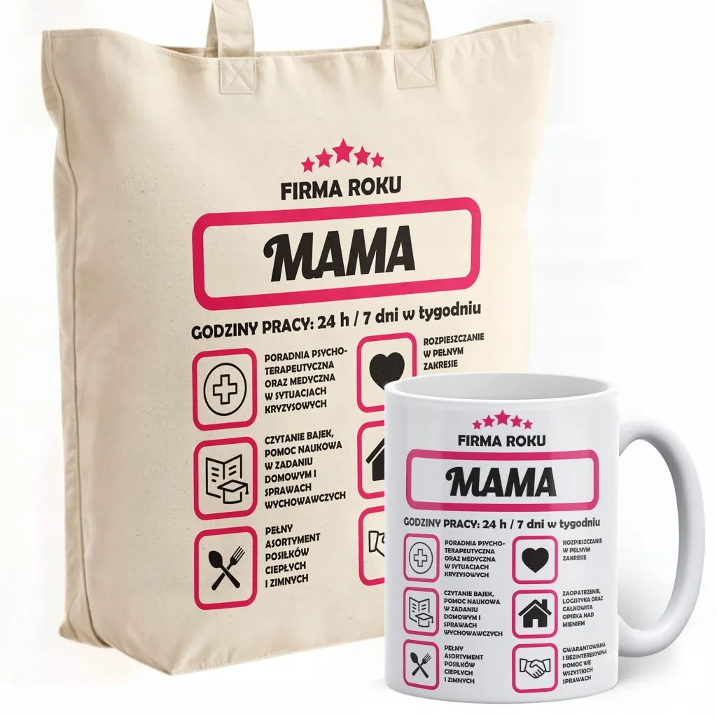 Zestaw Kubek + Torba Premium Dzień Matki Dla Mamy Prezent Upominek