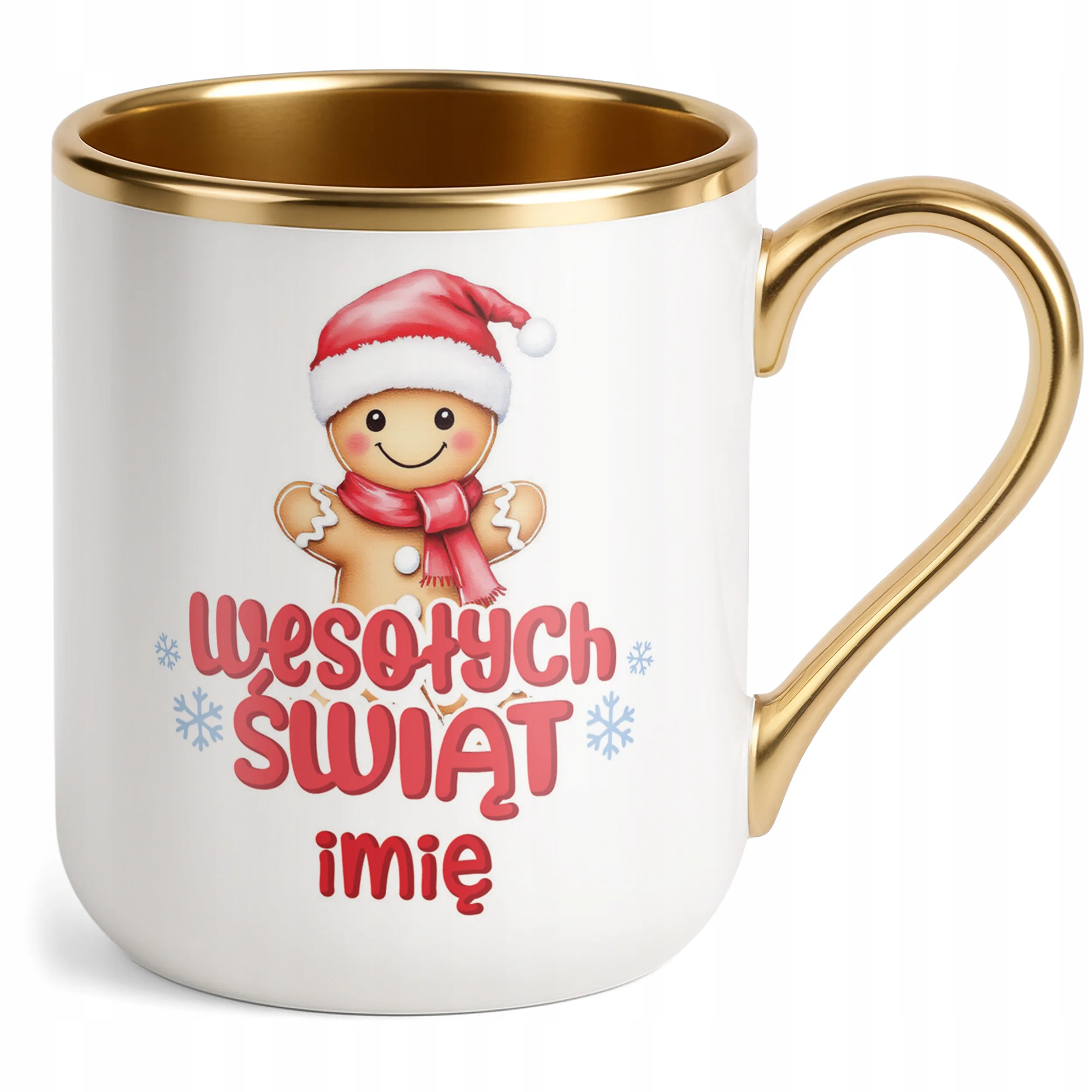 Kubek Premium Złoty Personalizowany Świąteczny Boże Narodzenie Prezent