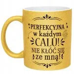 Złoty kubek brokatowy Dzień Kobiet Zabawny Prezent Upominek Dla Kobiety