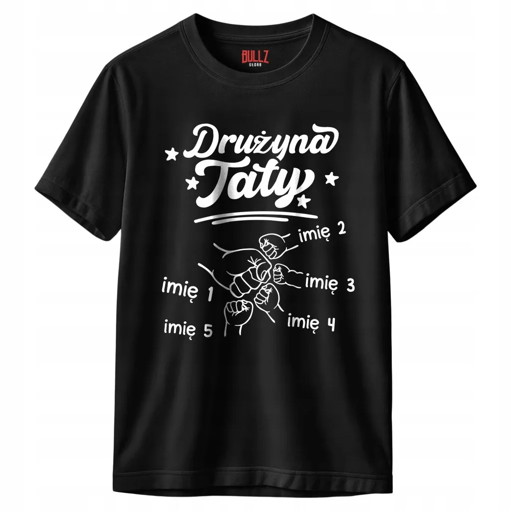 Koszulka czarna męska Personalizowana Dzień Ojca Prezent r. 3XL