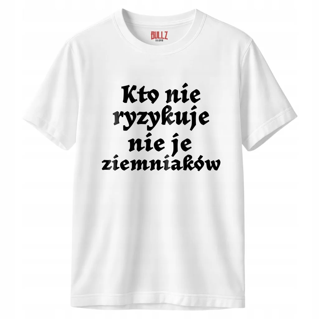 Koszulka biała męska 1670 Kto Nie Ryzykuje r. 3XL
