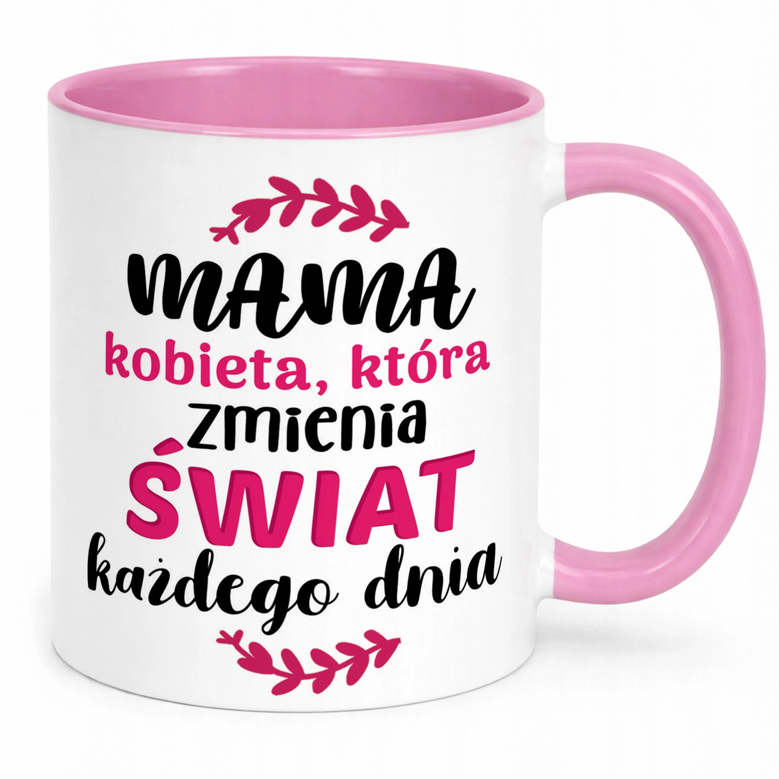Kubek Różowy Dzień Matki Dla Mamy Prezent Kobieta Która Zmienia Świat
