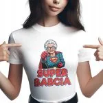 Koszulka Damska T-shirt Na Dzień Babci Prezent Super Babcia