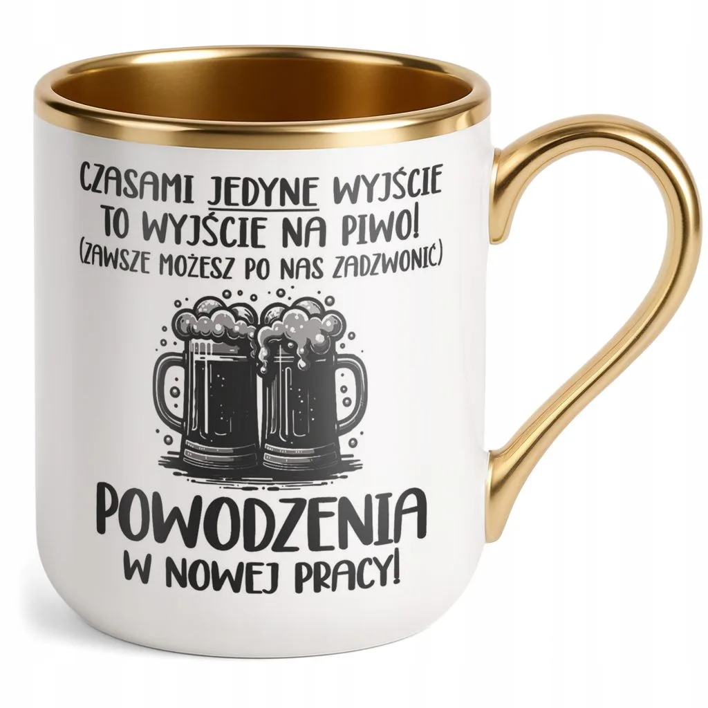 Kubek Premium Złoty Na Pożegnanie Odejście z Pracy Zabawny Prezent