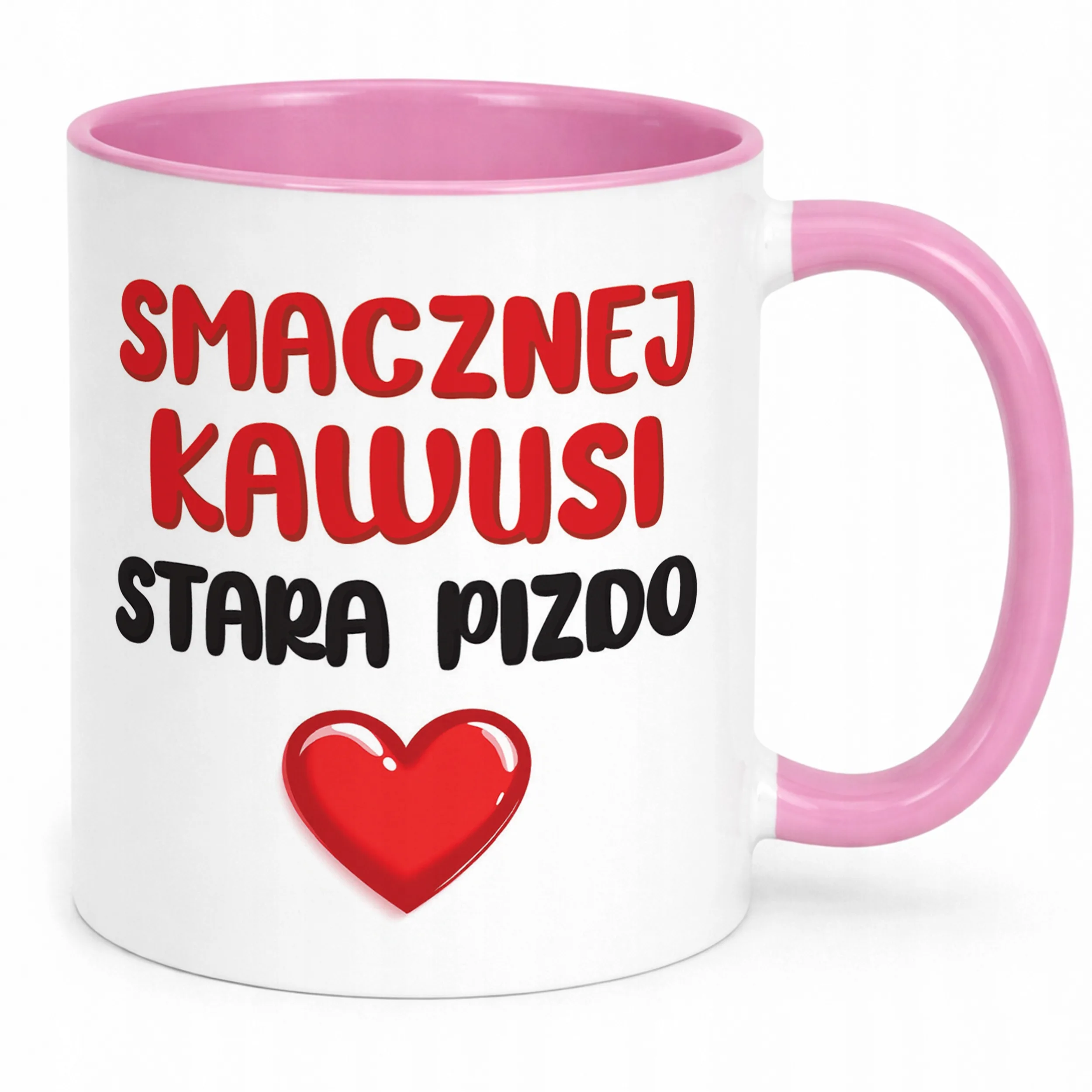 Kubek Różowy Smacznej Kawus Stara Piz*o Śmieszny Zabawny Prezent