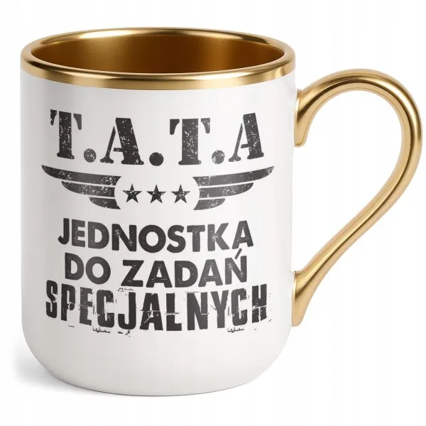Kubek Premium Złoty Dzień Ojca Dla Taty Tata Jednostka Prezent