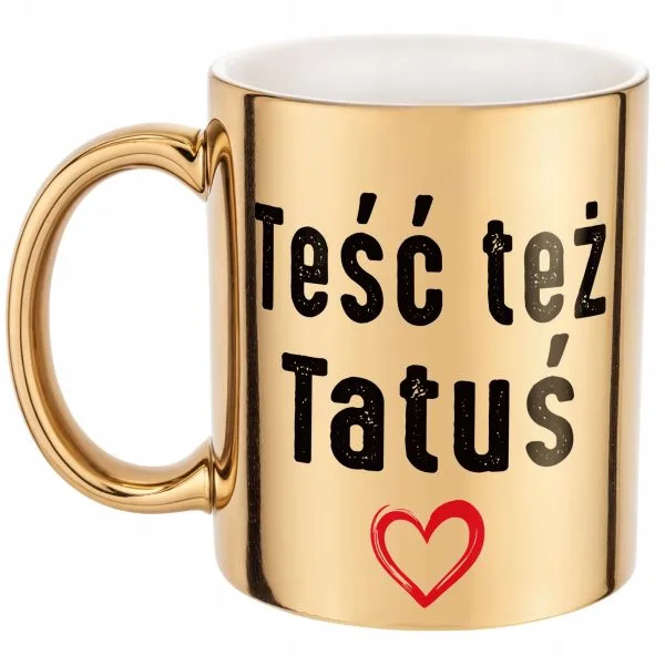 Złoty Kubek Dzień Ojca Dla Teścia Teść Też Tatuś Prezent