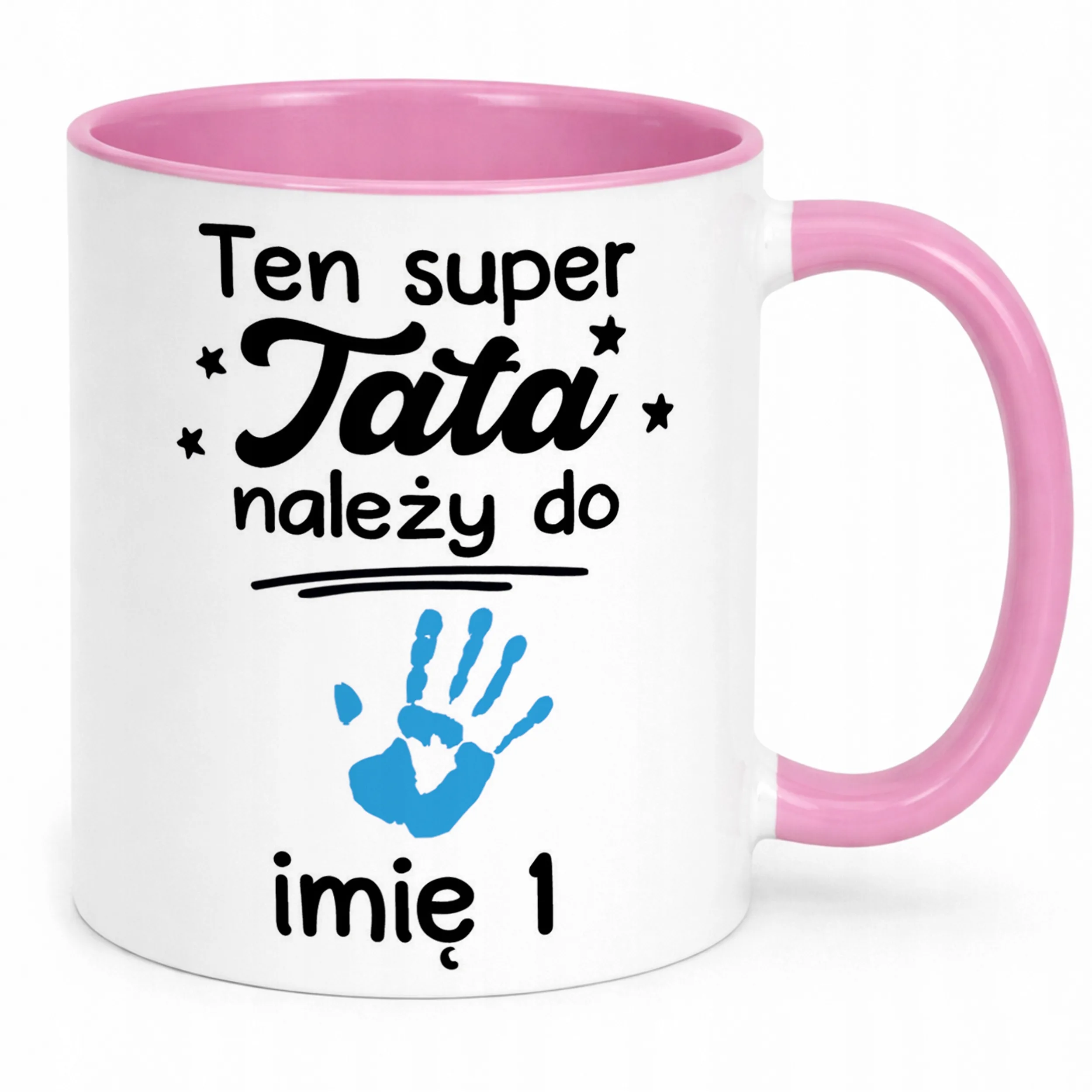 Kubek Różowy Personalizowany Dzień Ojca Tata Należy Do Imię Prezent