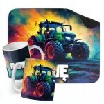 Zestaw Personalizowany Kubek + Podkładka pod mysz Traktor Prezent