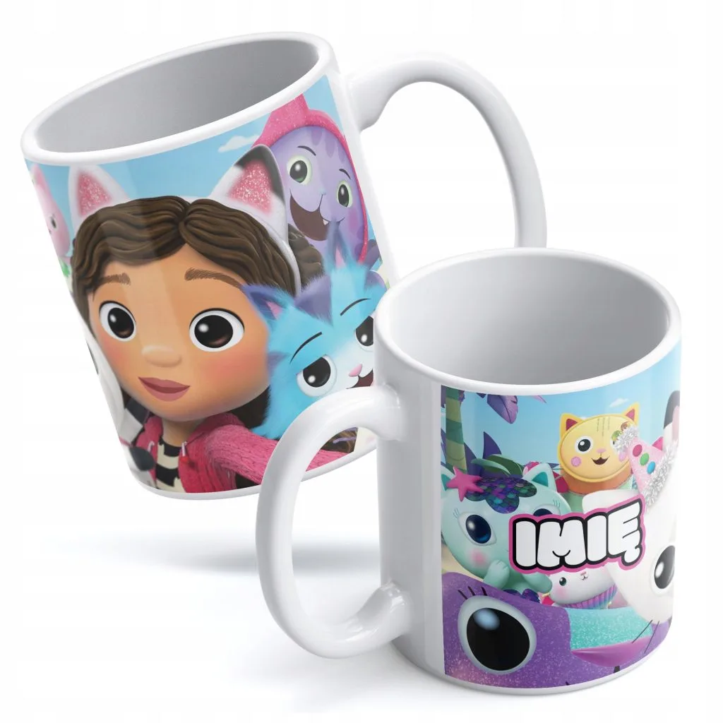 Kubek Koci Domek Gabi Personalizowany z Imieniem Prezent Dla Dziecka