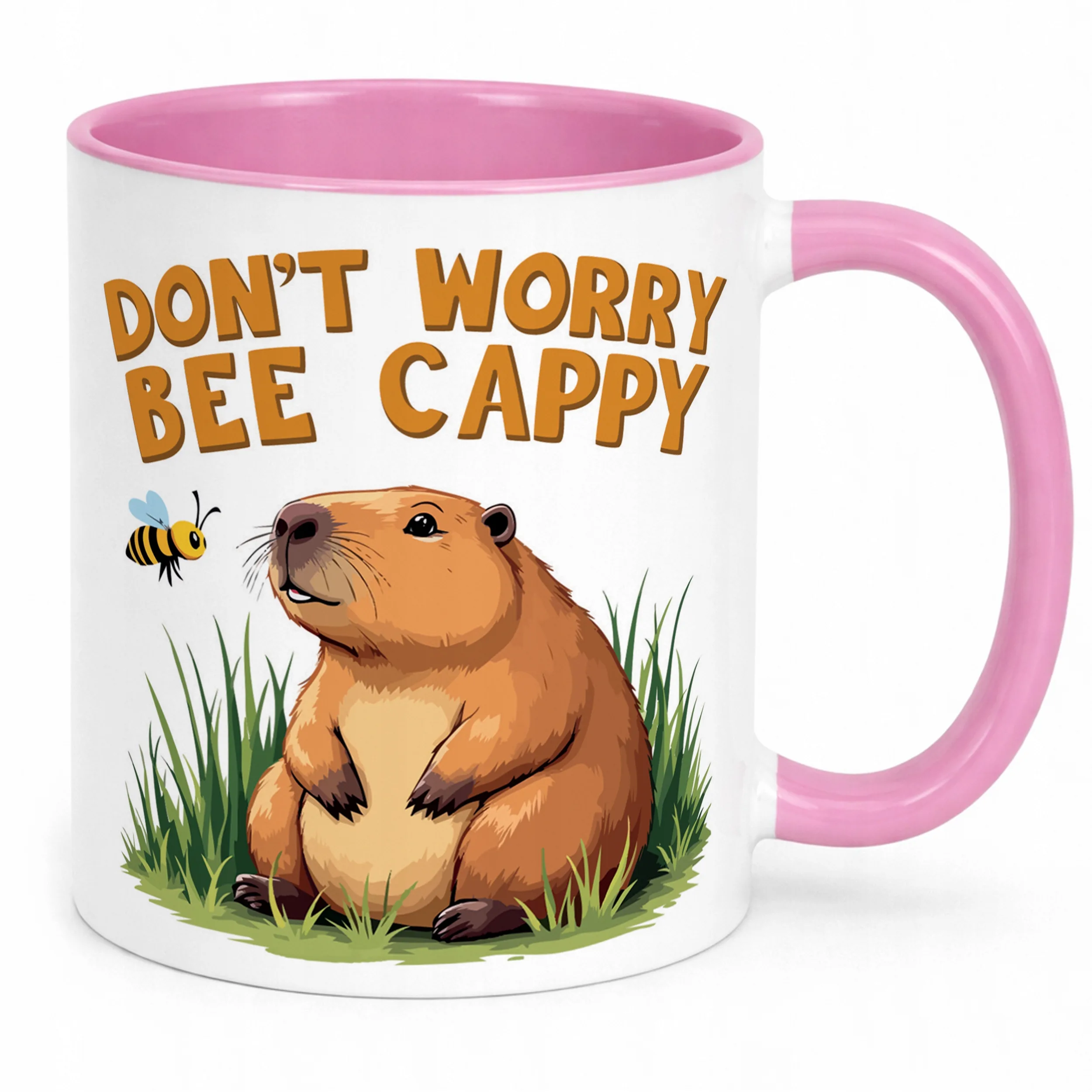 Kubek Różowy Kapibara Capybara Zwierzak Słodki Dla Dzieci Prezent