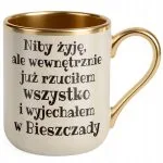 Kubek Premium Złoty Ecru Niby Żyje Ale Wewnętrznie Prezent