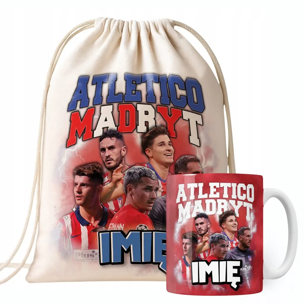 Zestaw personalizowany Kubek + Plecak Atlético Madryt Griezmann Morata
